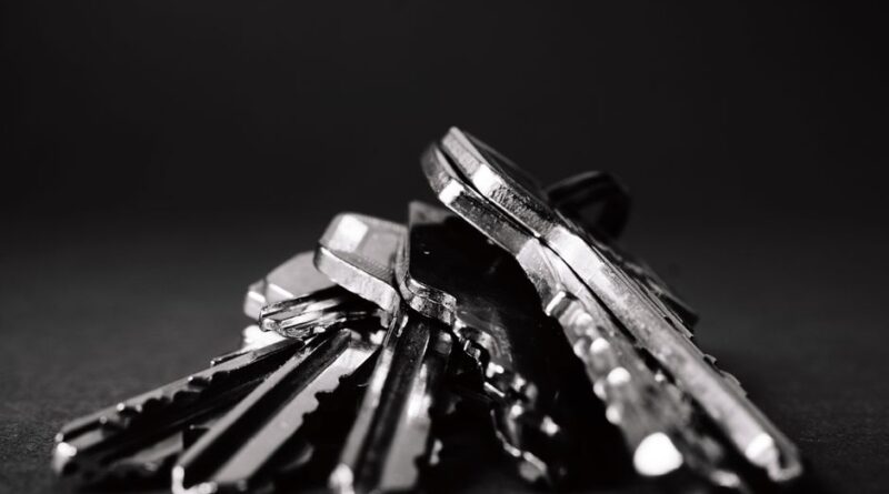 A close-up shot of a pile of metallic keys on a dark surface, emphasizing security and precision. - Photo by George Becker on Pexels